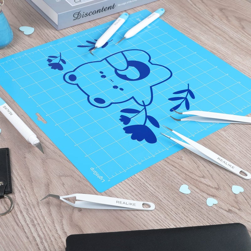 REALIKE 12x12 Lightgrip Cutting Mat Compatible with Cricut Maker 3/Maker 4/Maker/Explore 3/4/Air 2/Air/One(3 Mats), Gridded Adhesive Non-Slip Cut Mat for Crafts, Quilting, Sewing and All Arts - Image 3